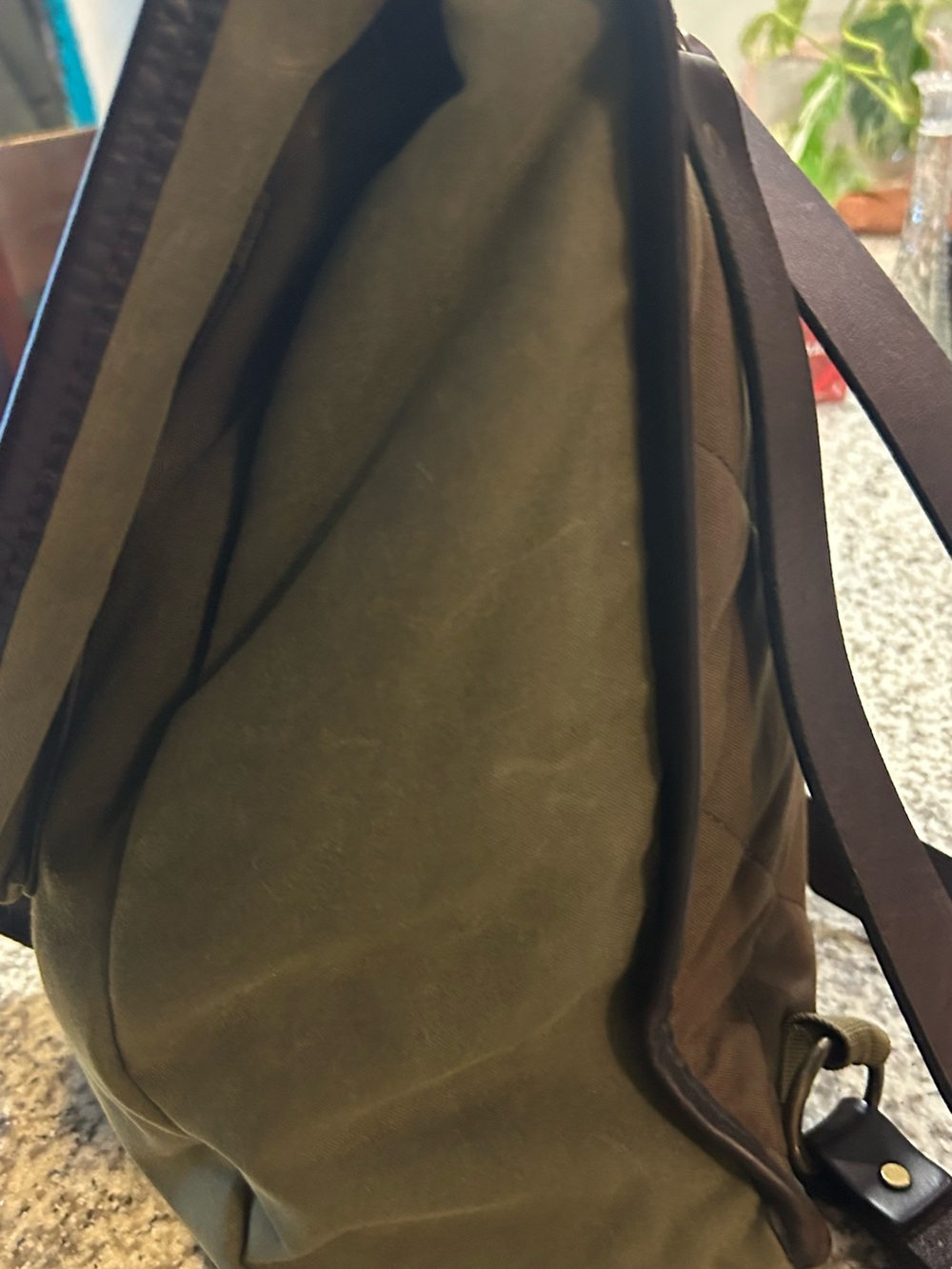 Filson Tin Cloth Backpack in Otter Green View 2